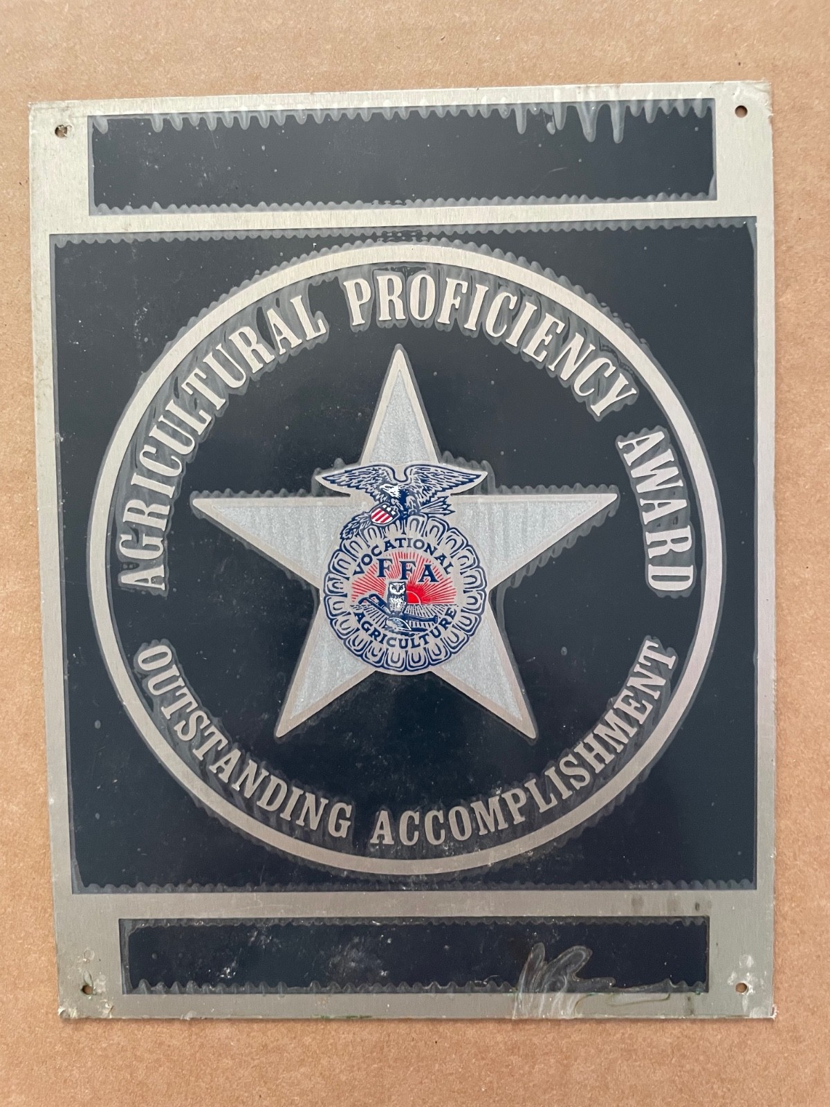 Vintage AGRICULTURAL PROFICIENCY AWARD Outstanding Accomplishment Metal Tag #2
