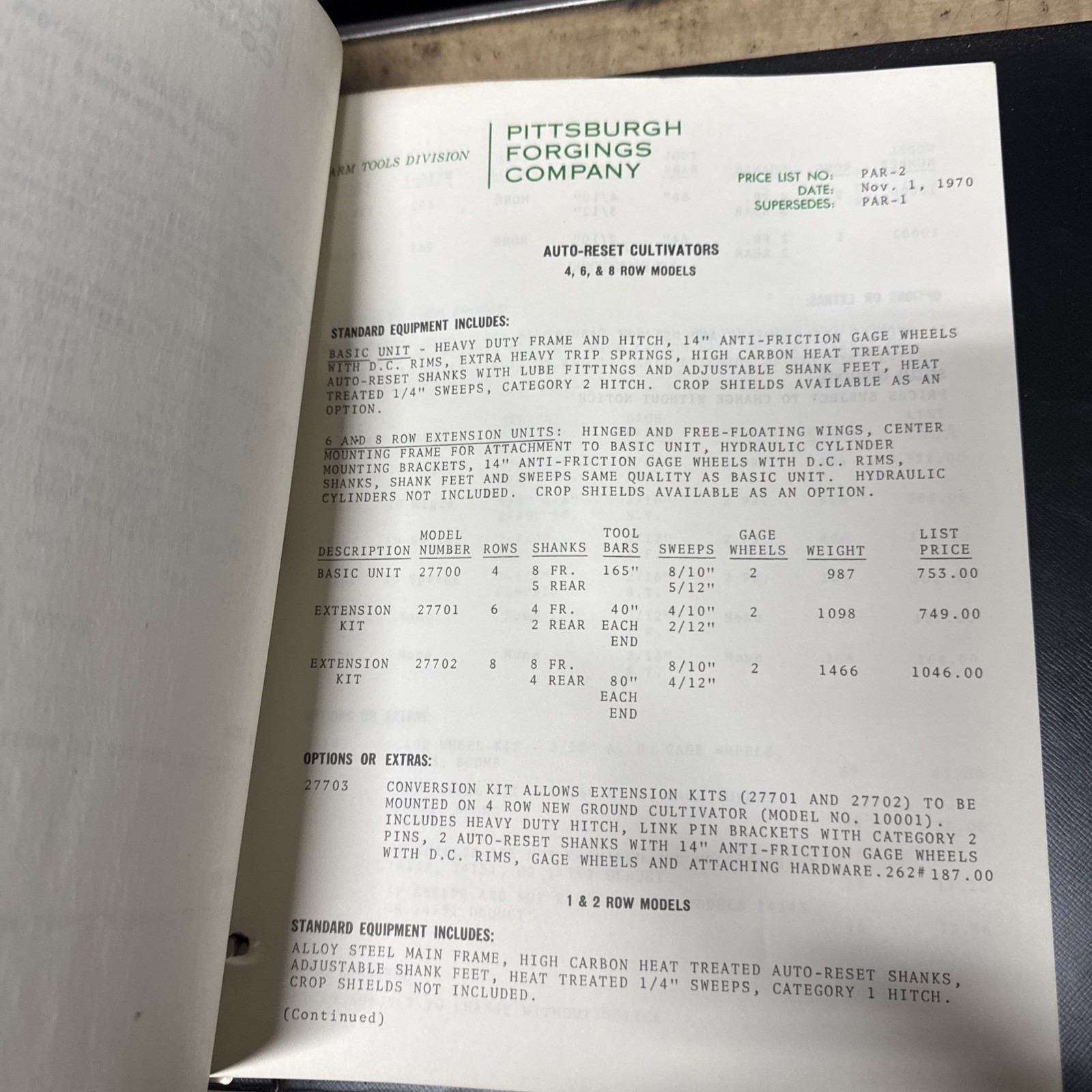 Pittsburgh Forgings Farm Equipment Brochures And Price List