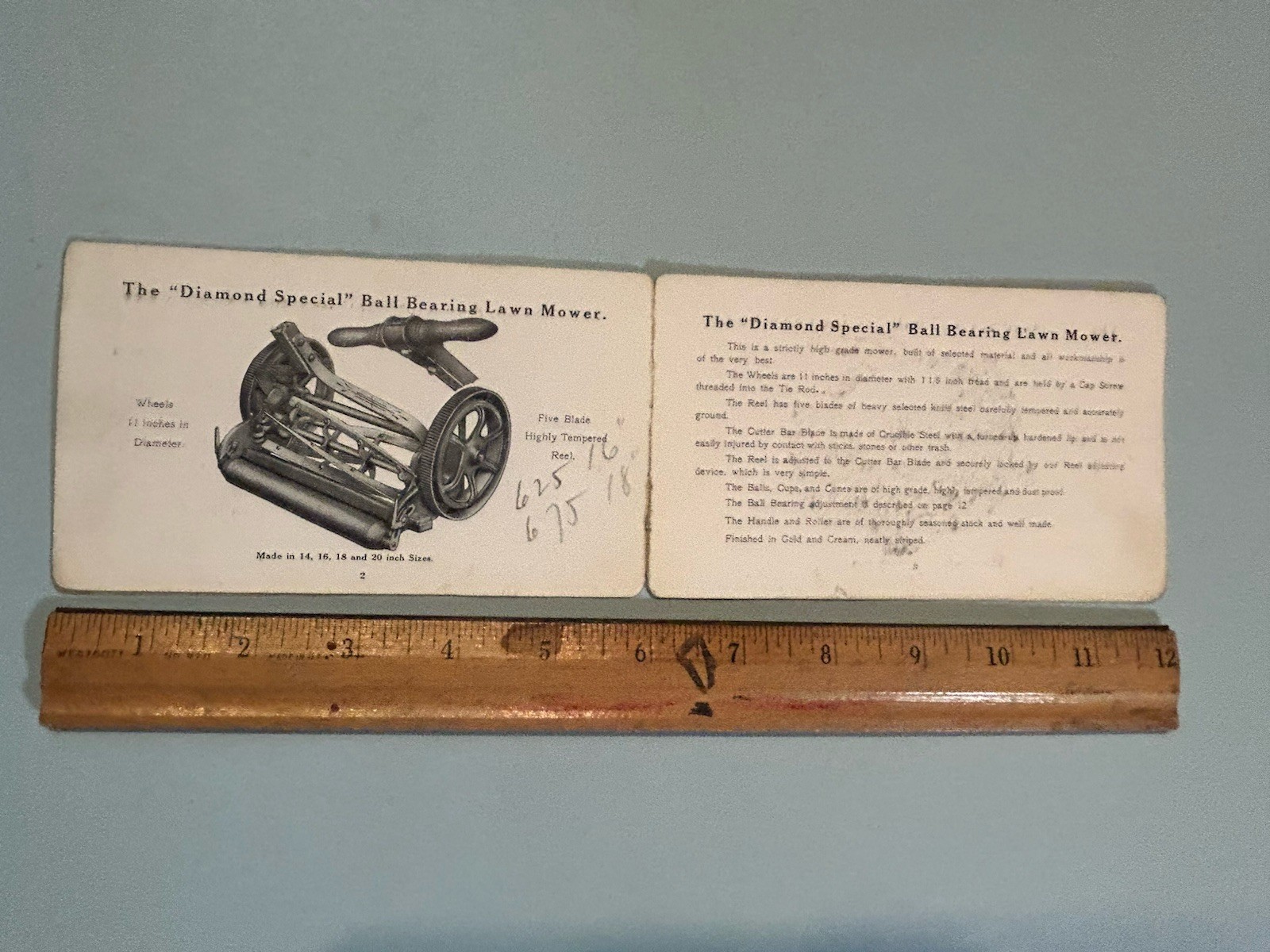 W & B Lawn Mower catalog by Whitman & Barnes 1910 sales brochure with info.