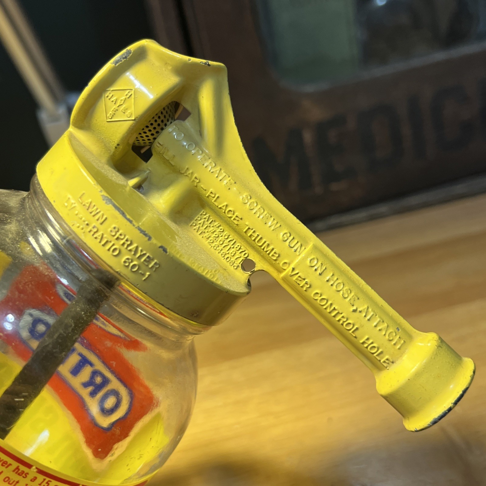 Vintage ACL Jar Bottle Ortho Lawn Sprayer Chevron Chemical Hayes California