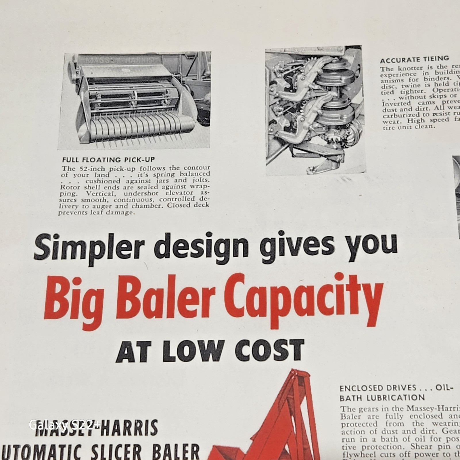 Massey-Harris Automatic Slicer Hay Baler 1953 Original Print Ad 12-3/4 X 9-1/2