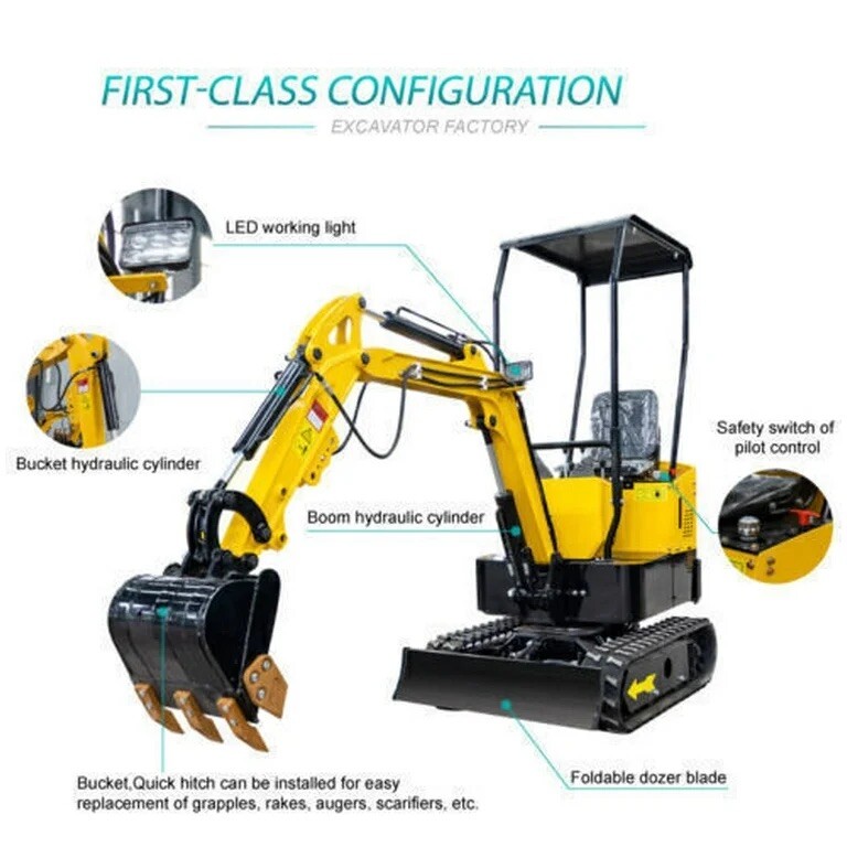 Agrotk 13.5 HP B&S 1 ton Mini Excavator (AGT-QH12) Best In Class Construction
