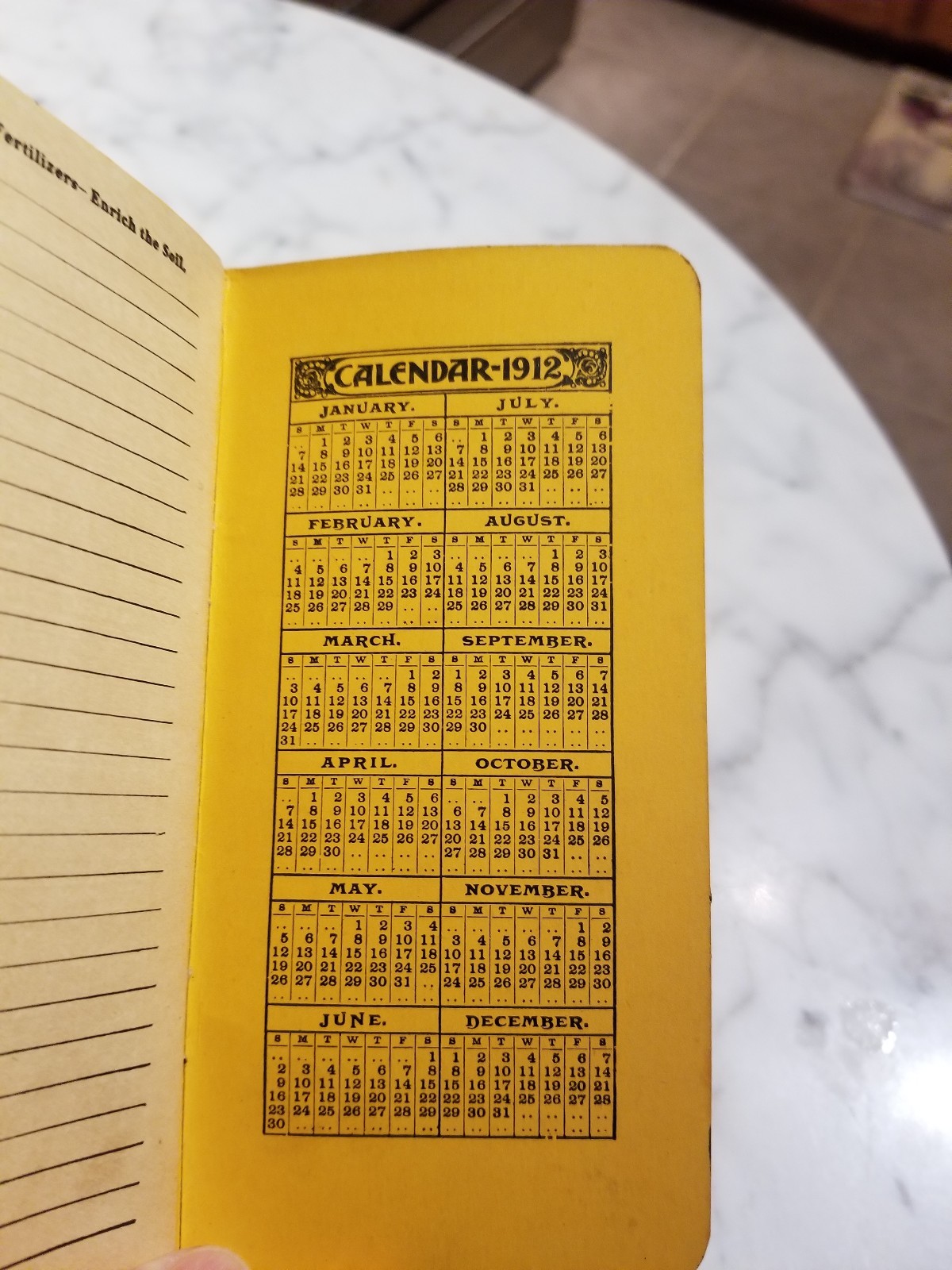 Antique Armour&rsquo;s Helmet Brand Fertilizers 1911 Calendar & Note Book