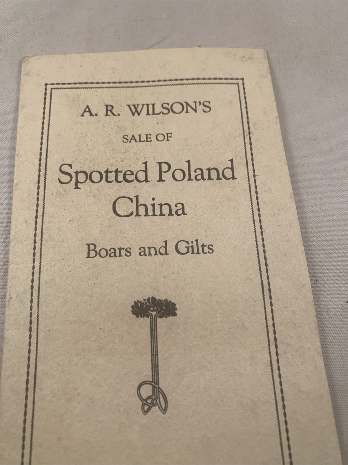 1923 Hog Sale Brochure Wilson’s Prolific Poland China Pig Farm Darlington MO
