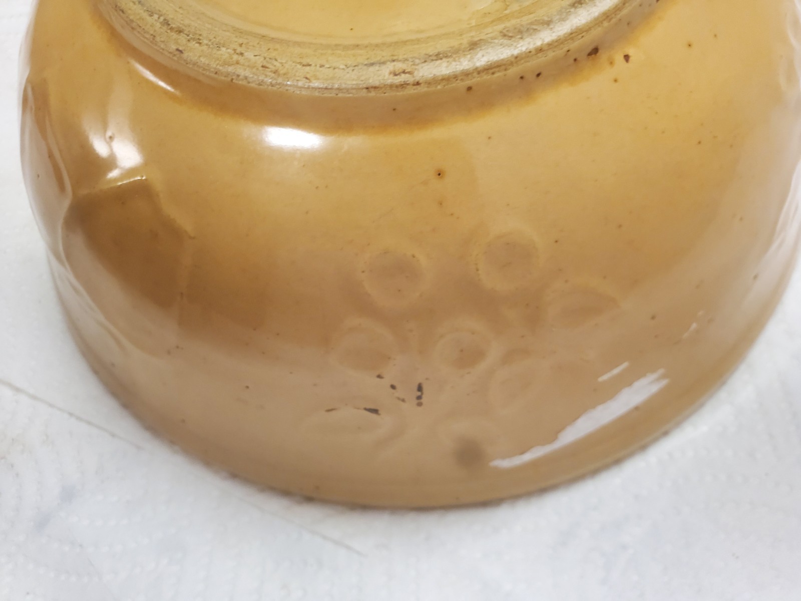 9&Prime; Stoneware Bowl Co-op Grain And Product Company Ringstead Halfa Iowa Cracked