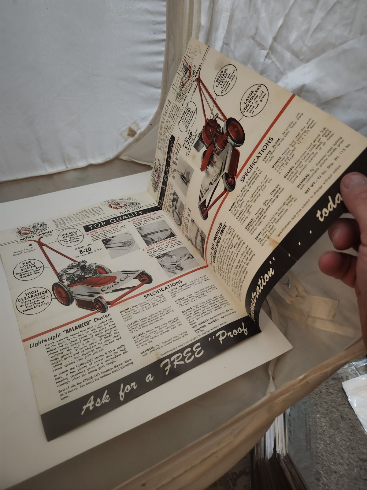 1940s Sales Brochure Chris-Cut Power Lawn Mower Lohrville IA Graphic!