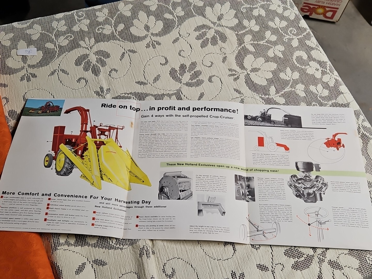 1961 New Holland Self-Propelled Crop-Cruiser Colored Advertising Dealer Brochure