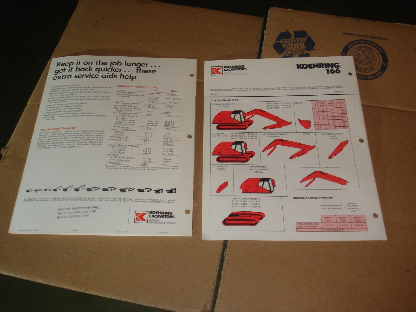 Koehring 166 Excavator Dealers Sales Brochure Pamphlet
