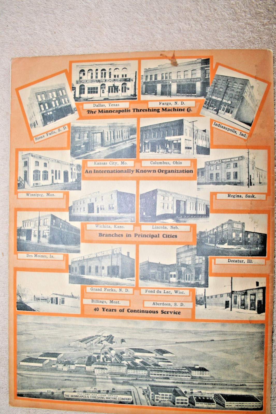 MINNEAPOLIS THRESHING MACHINE CO.BROCHURE 1917