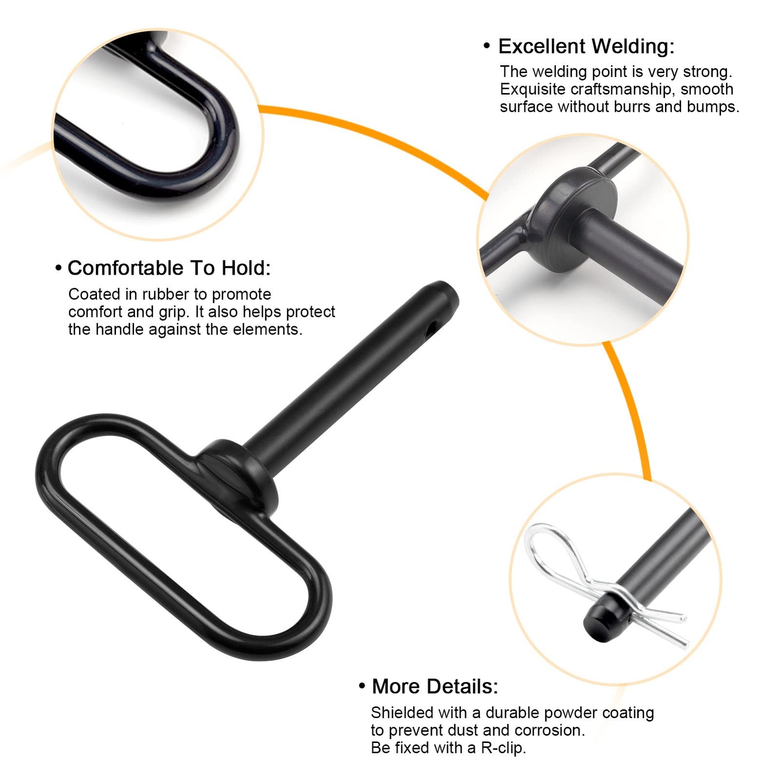 CZC AUTO 2 Pack Hitch Pin 5/8 x 4 Inch for Lawn Mower Trailer, Gate 5/8inch
