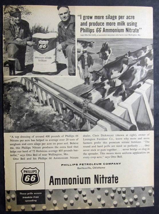 Orig 1962 Fertilizer Ad Photo Endorsed by Otto Beil of Wellington Missouri