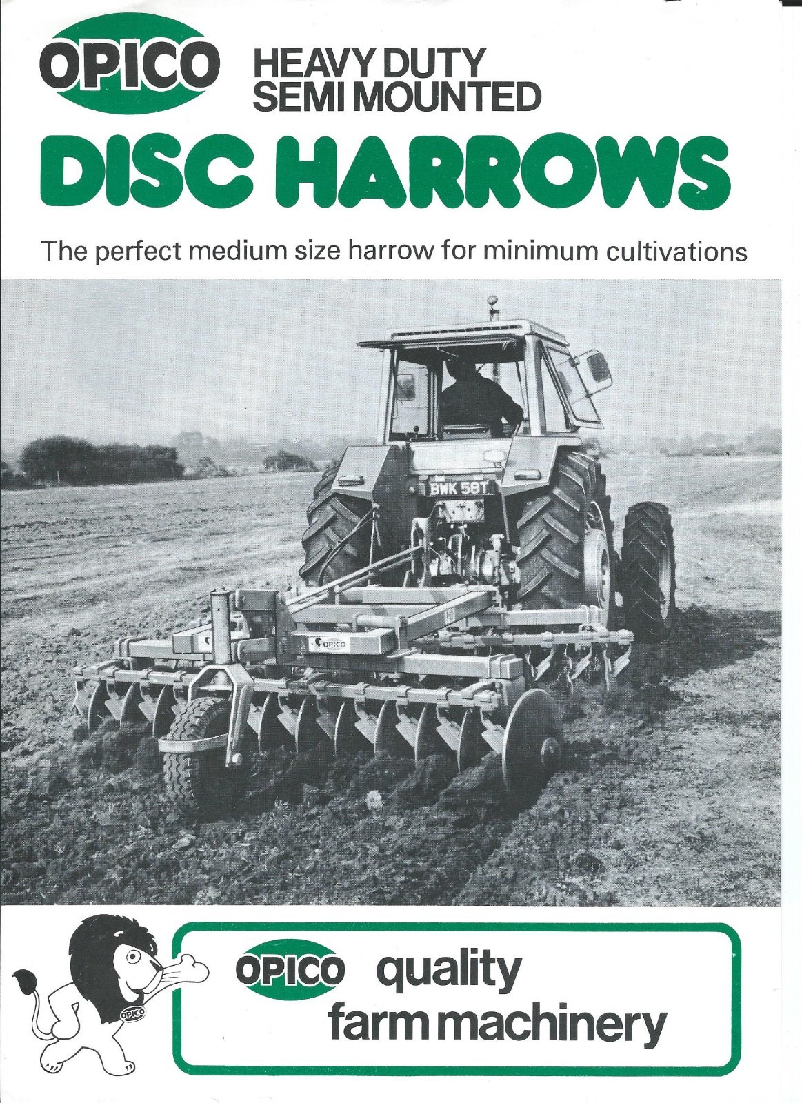 Farm Implement Brochure – OPICO – HD Semi Mounted Disc Harrow – c1970&rsquo;s (F5667)