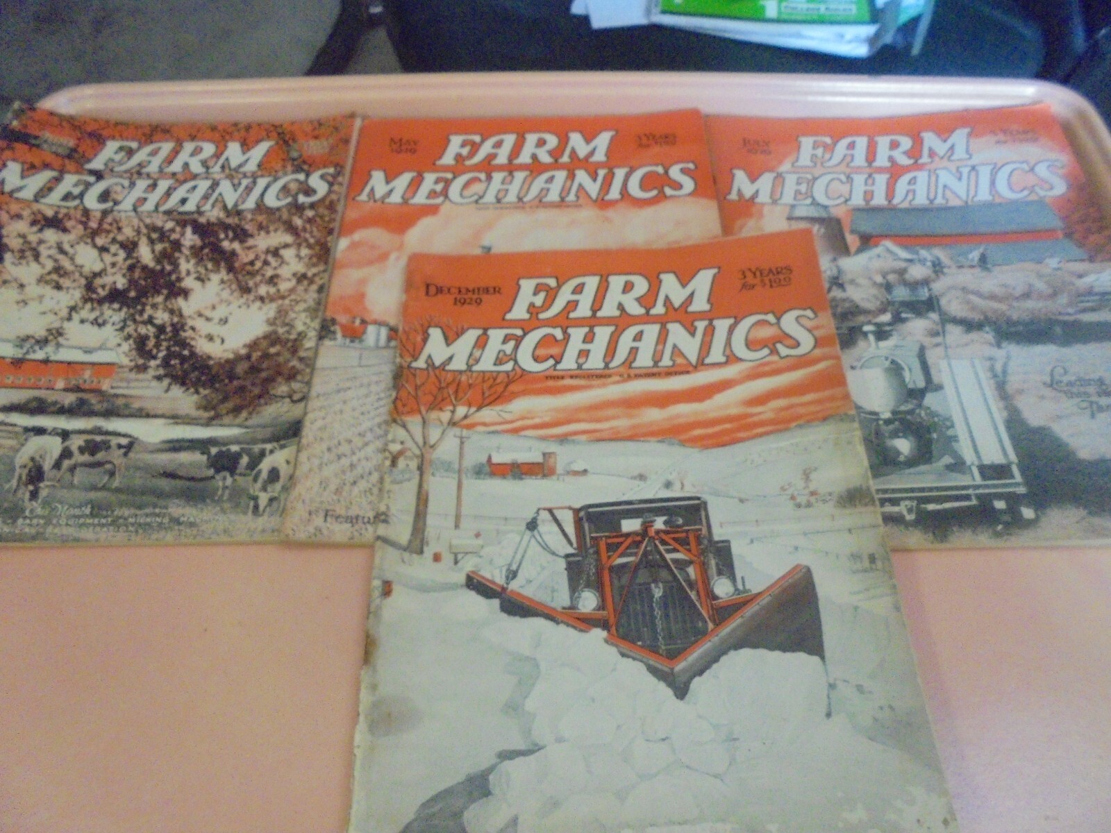 Vintage Lot of Four 1929 Farm Mechanics Magazines