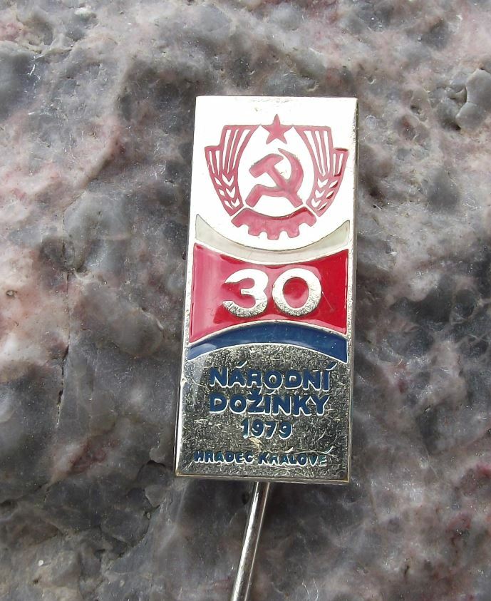 1979 Harvest Festival Czechoslovakia Communist Farming Celebration Pin Badge