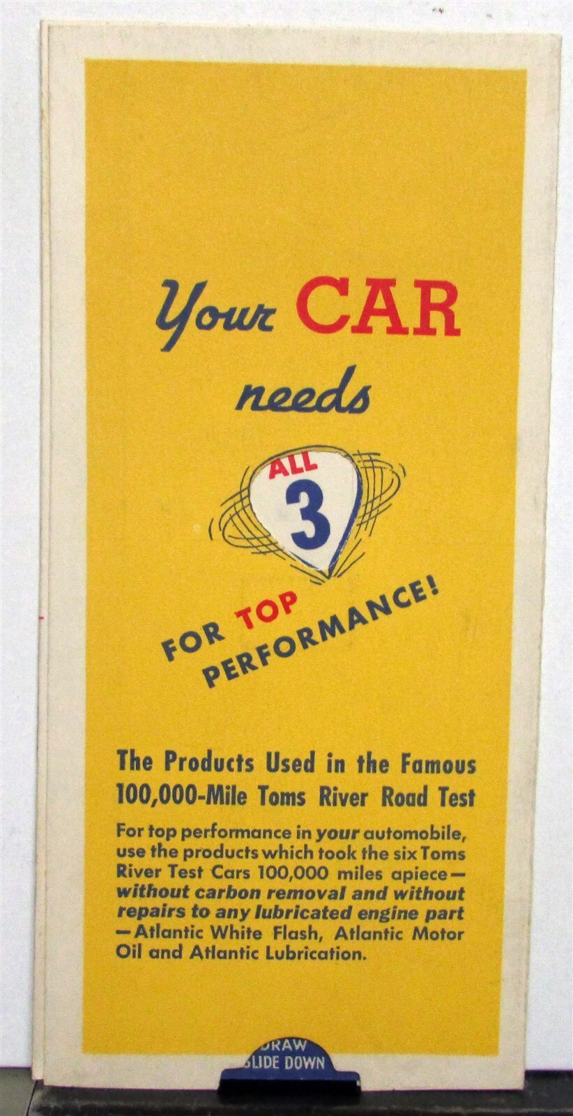 1950s Atlantic Motor Oil Almen Testing Machine W/ Slider Film Strength Brochure