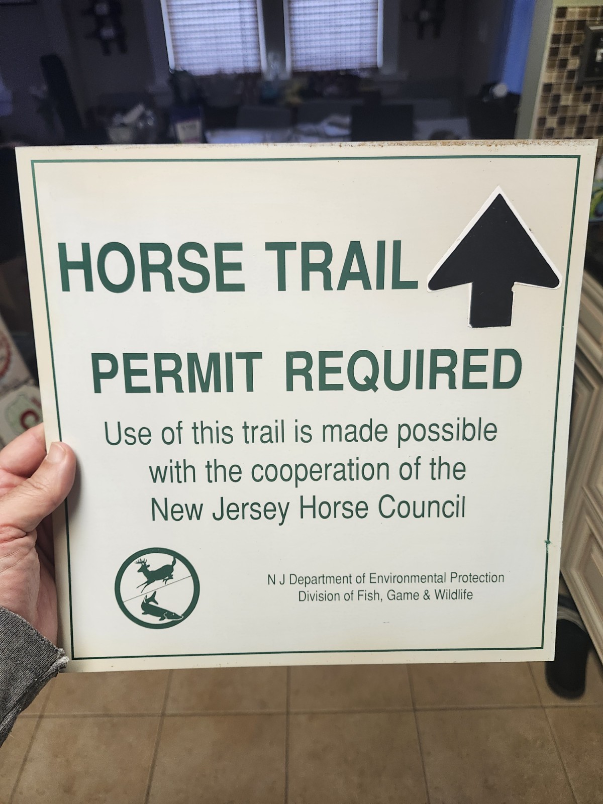 Metal New Jersey Horse Trail Sign
