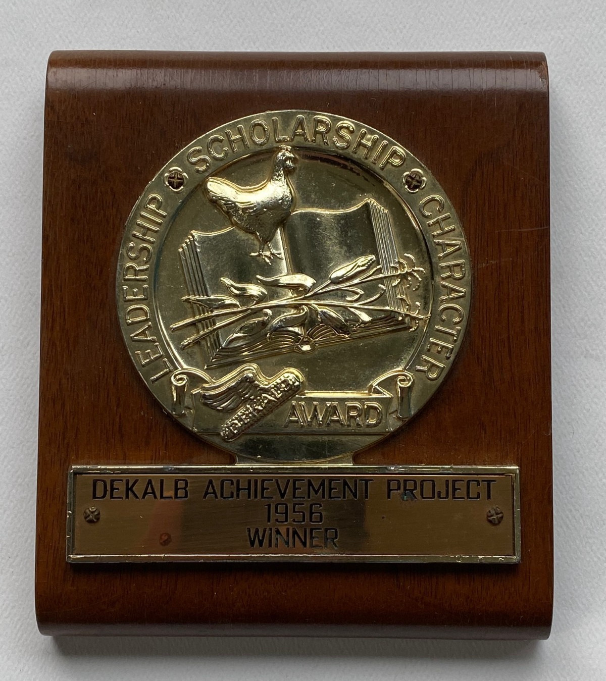 VINTAGE * DEKALB ACHIEVEMENT PROJECT 1956 WINNER * PLAQUE * HIGH SCHOOL * RARE