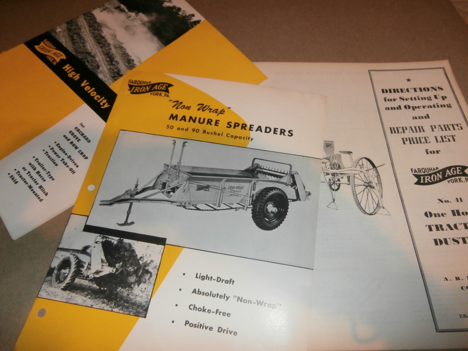 Vintage Farquhar York PA Manure Spreaders & Dusters Farm Brochures Manual
