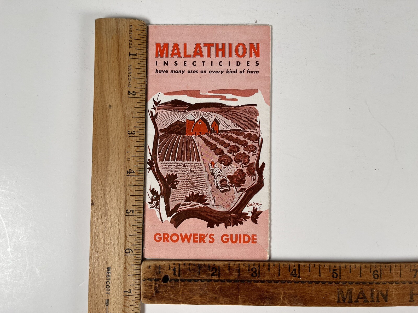 Malathion Insecticides Growers Guide booklet VTG Full 17×13&Prime; Spray & Dust Chart