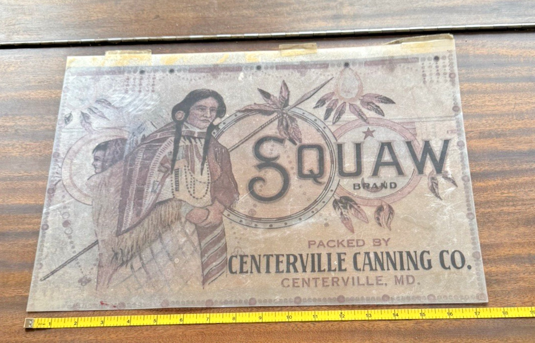 Rare Centerville Canning Co Squaw Brand Progressive Color Proof Transparency 4pg