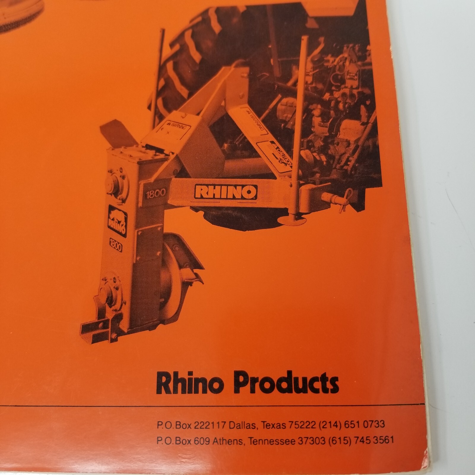 Rhino Mowers Cutters Shredders 1982 Price List Dallas Texas Photos Specs