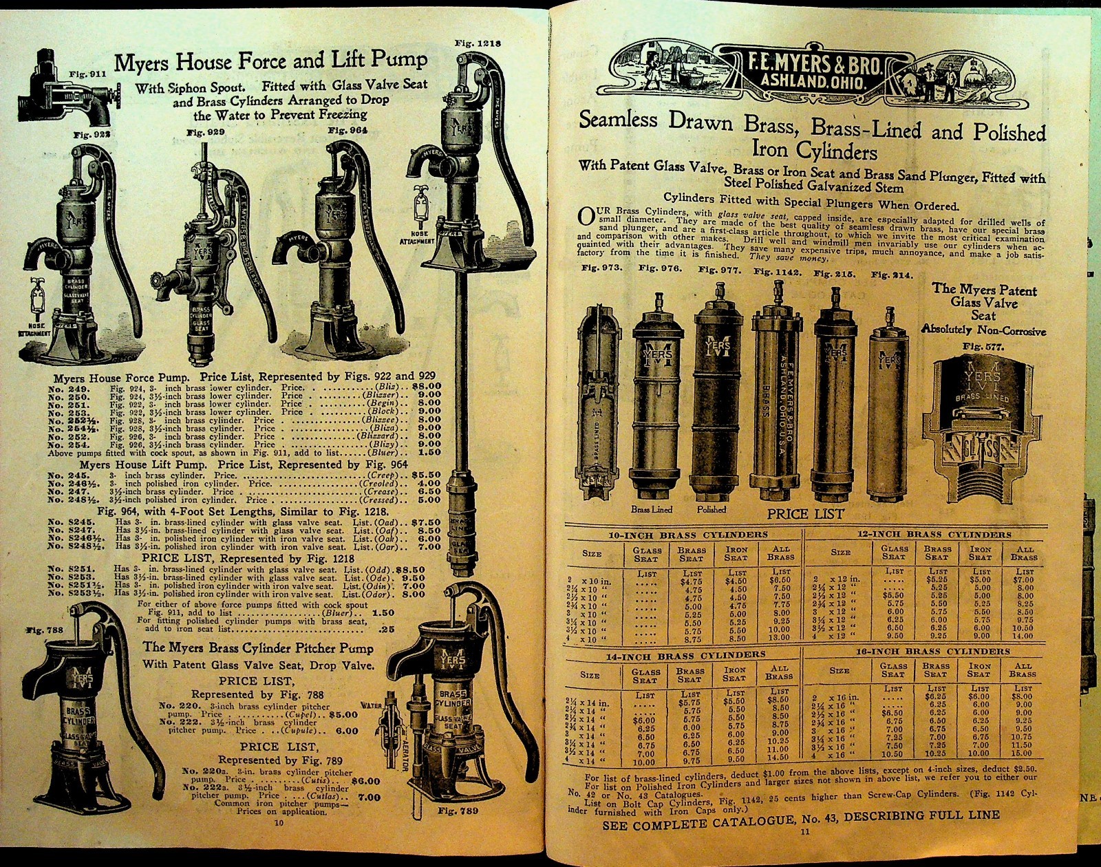 FE Myers & Bro Ashland Pump & Hay Tool Works Catalog ca 1910 Myers Branch