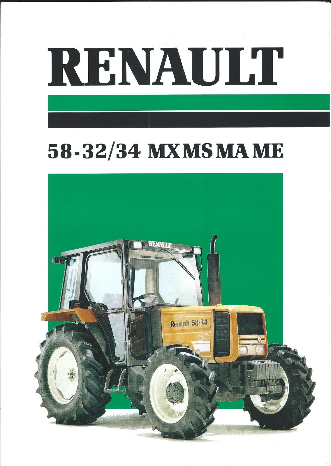 Farm Tractor Brochure – Renault – 58-32/34 MX MS MA ME – c1999 – FRENCH (F6461)