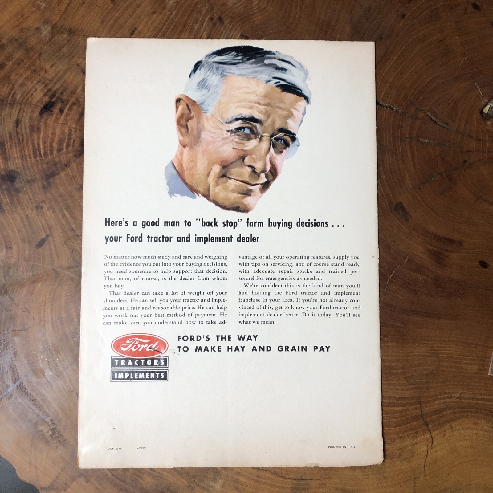 Rare Ford Tractors Implement Mailing POSTER Brochure 31×23” Combine