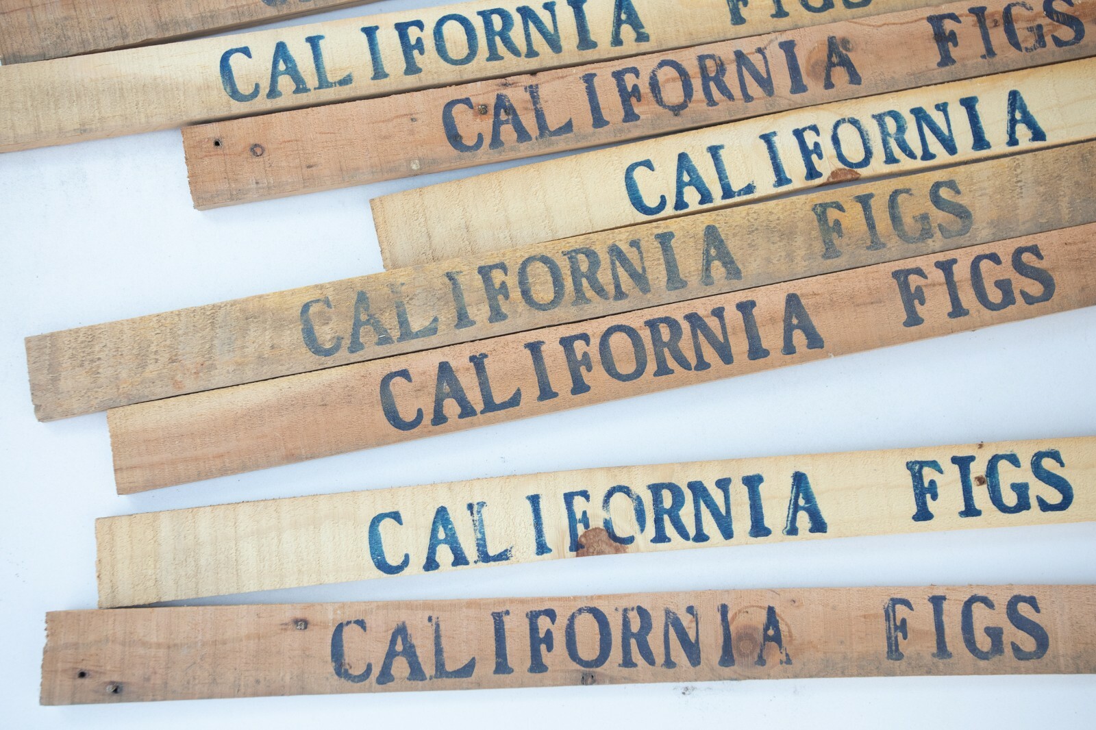 California Figs Wooden Slats (C1L) Fruit Boxes 17.5&Prime; Lot of 4 Advertising