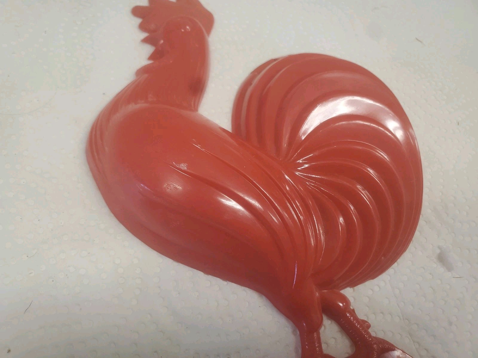 8&Prime; Red Plastic Rooster Spoon Holder Carroll Etchen Trucking Clear Lake Iowa