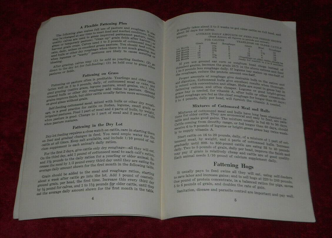 Vintage National Cottonseed Product Booklet Livestock Fattening Guide California