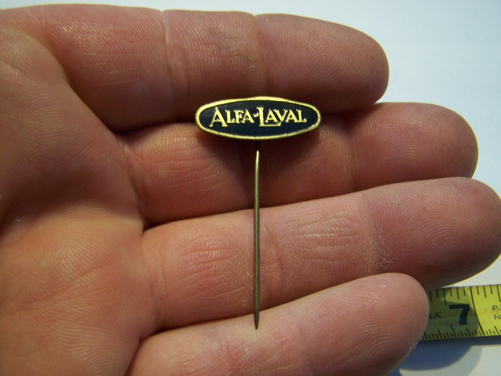 ALFA LAVAL Dairy Equipment Hat Lapel Pin Cream Milk Separator Milker Farm NICE!