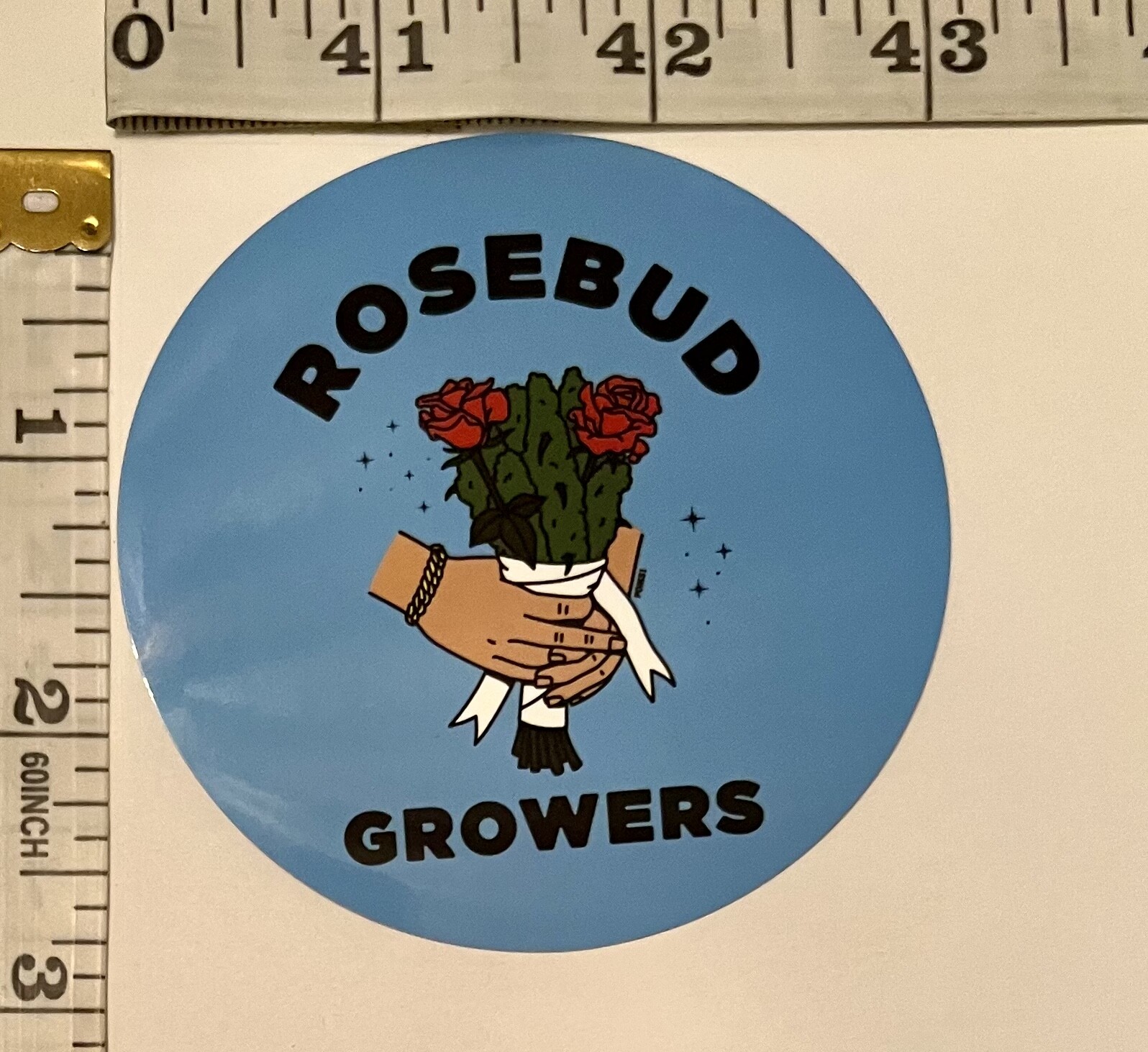 ROSEBUD GROWERS Vinyl Sticker – Oregon, USA Cannabis Industry Advertisement