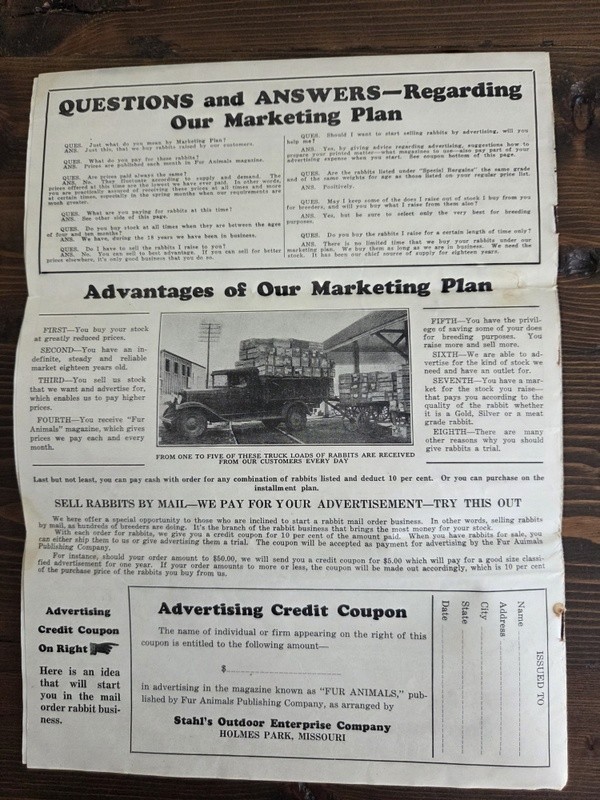 1932 Rabbit and Fur Farming Magazine Vol 2 Number 6 Homestead Husbandry