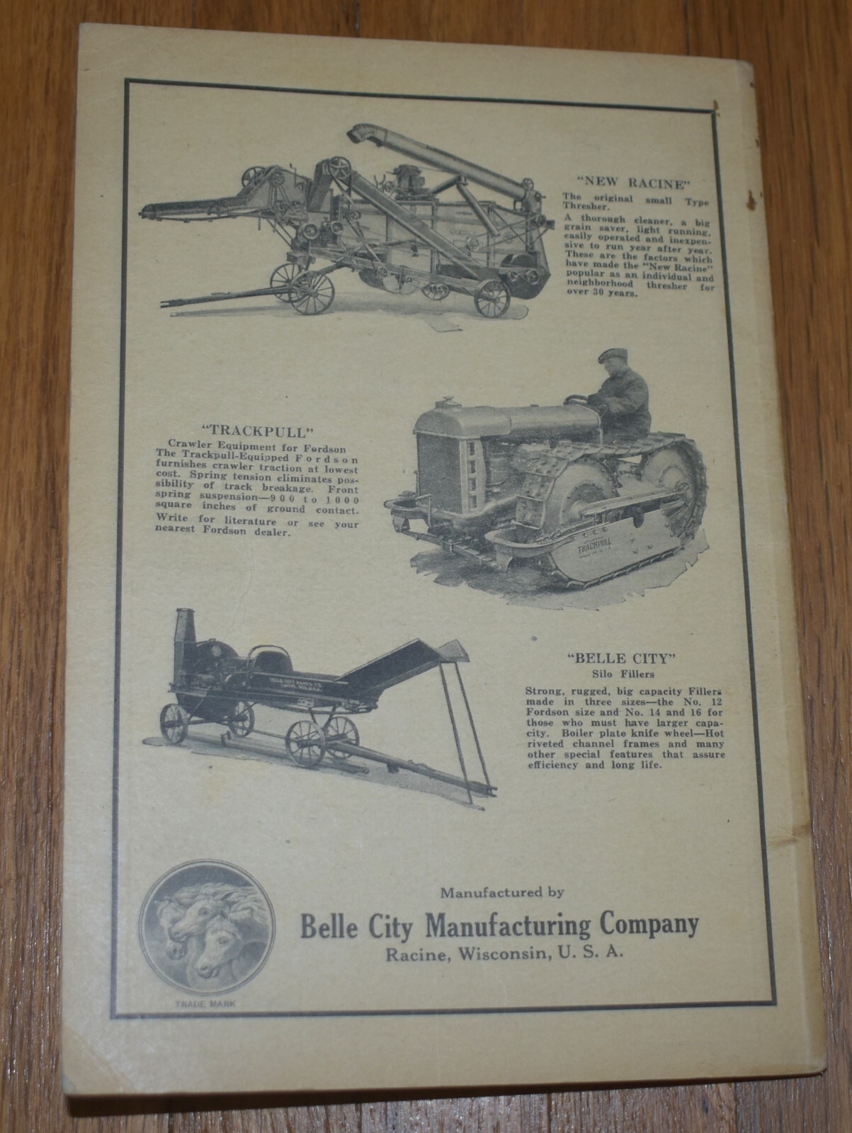 Vintage 1925 New Racine Threshers Farm Catalog Price List Repair Parts Tractors