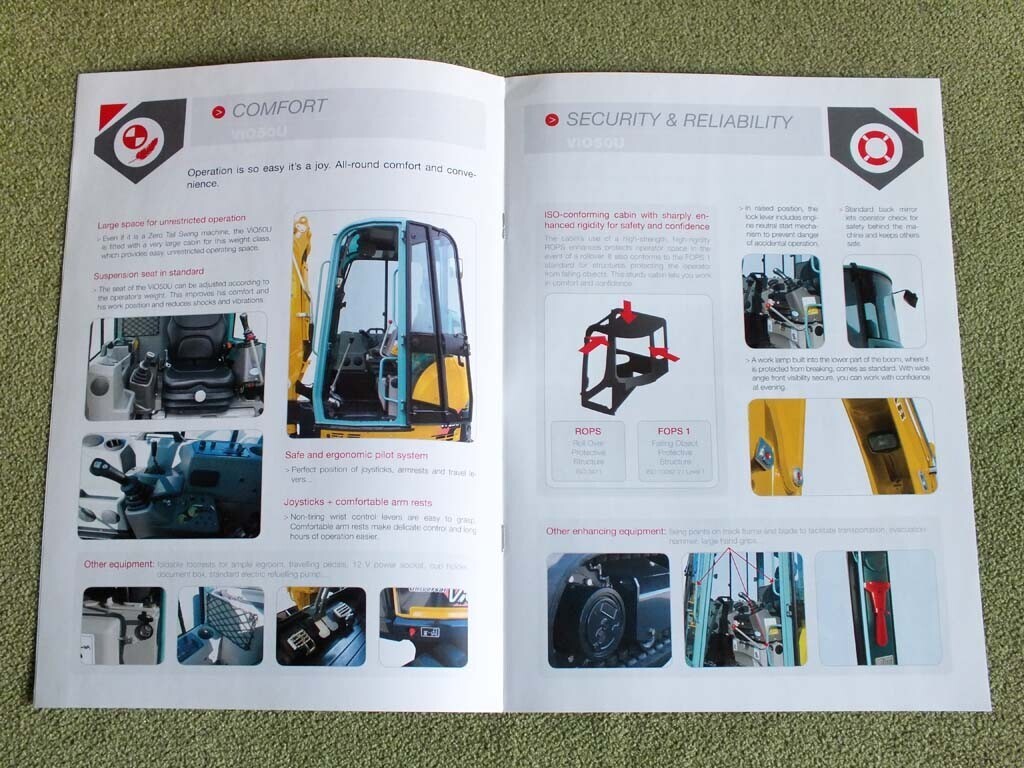 YANMAR ViO50U Compact Hydraulic Excavator Brochure Prospekt 2013