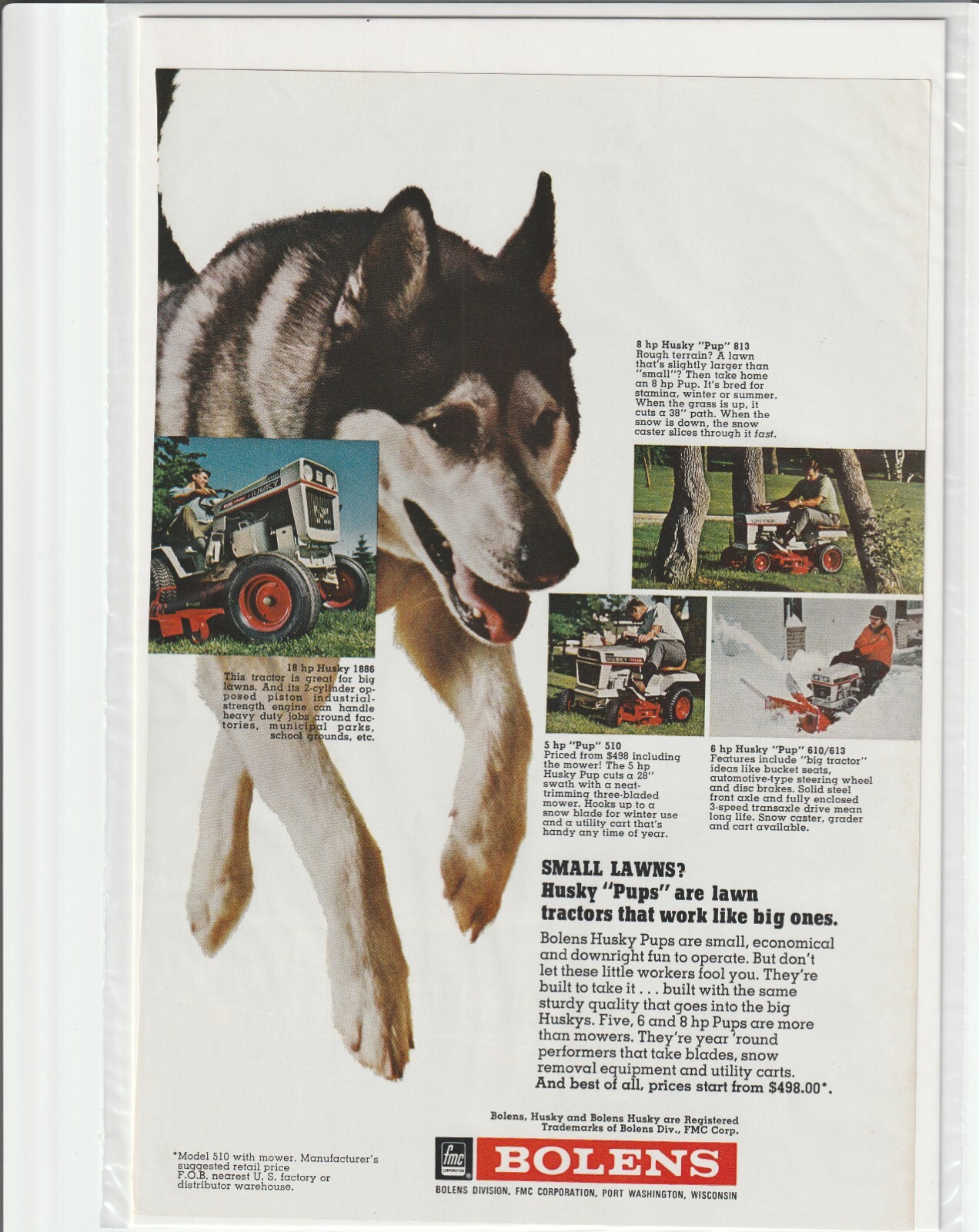 Original 1971 Bolens Lawn Tractor Magazine Ad « Small Lawns? »