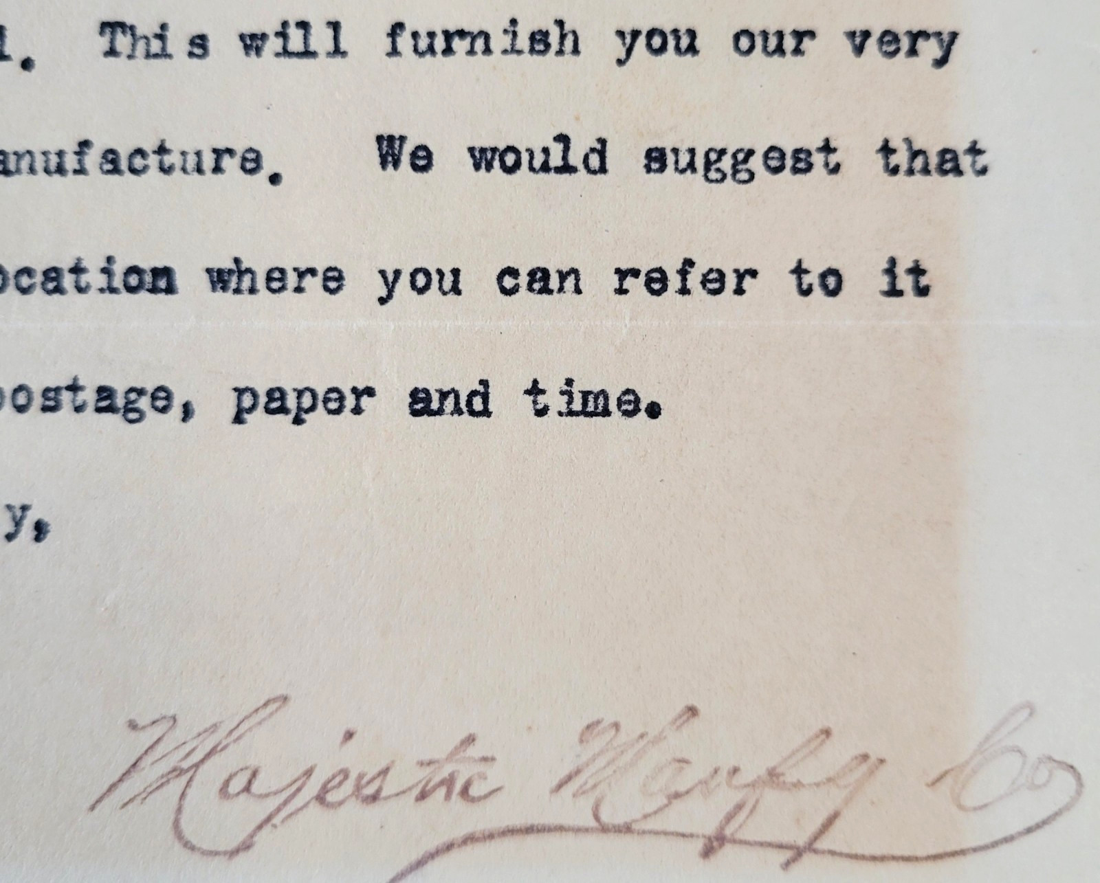 1905 Letterhead ST. LOUIS, MO. MANUFACTURING CO. Ranges Stoves Water Heater