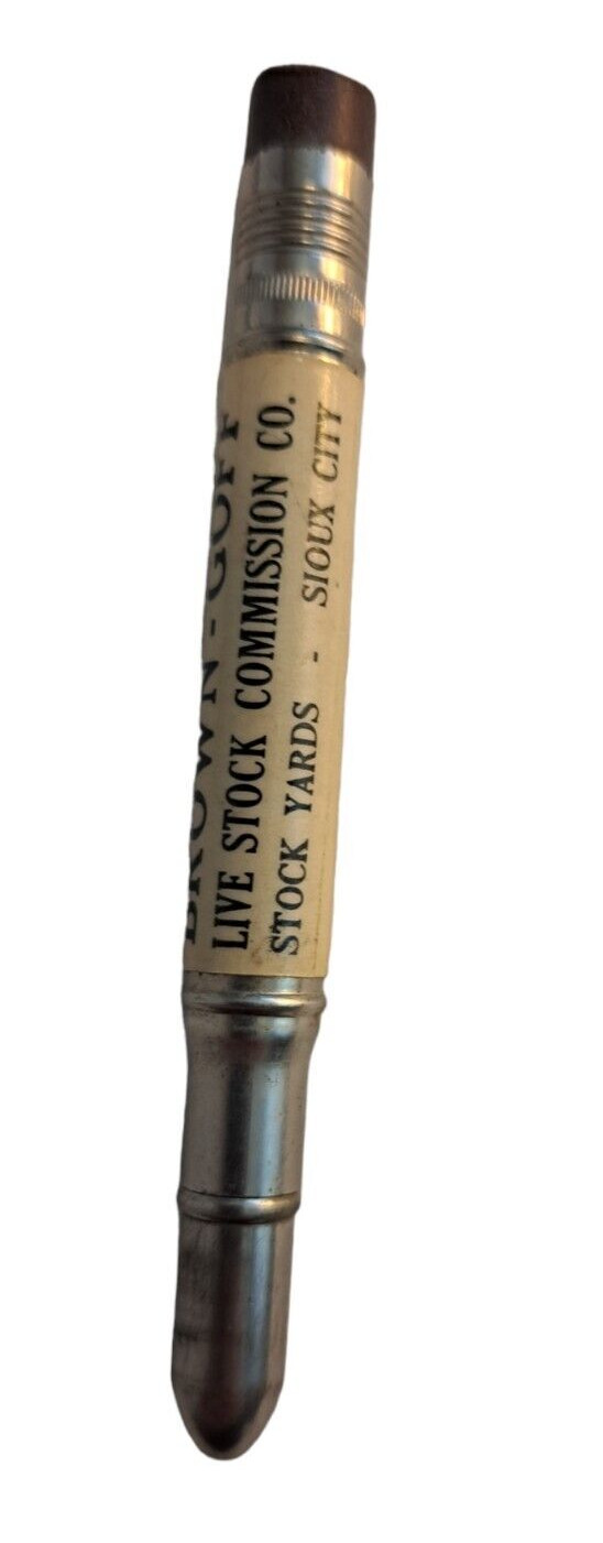 Brown Goff Livestock Commission Co Stock Yards Sioux City IA Bullet Pencil