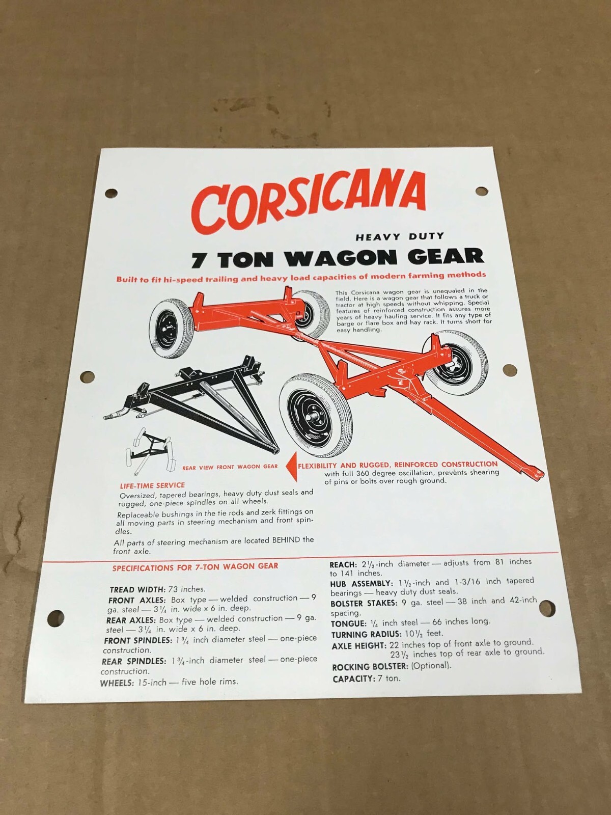 Vintage Corsicana 7-Ton Wagon Gear Flyer