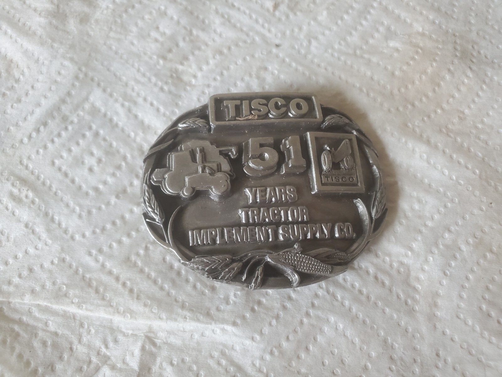 Metal Belt Buckle TISCO 51 Years Tractor Implement Supply Company #2