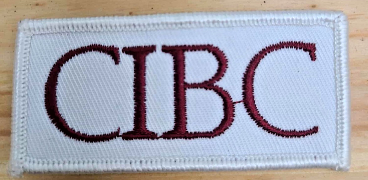 Vintage CIBC Bank Logo Patch | Embroidered White & Red Collectible LOT OF 10