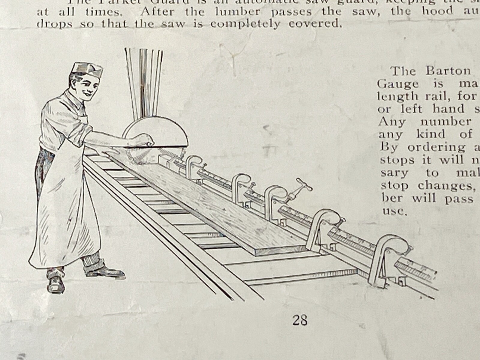 Antique paper flyer Ajax automatic knife grinder advertising Parker saW GUARD
