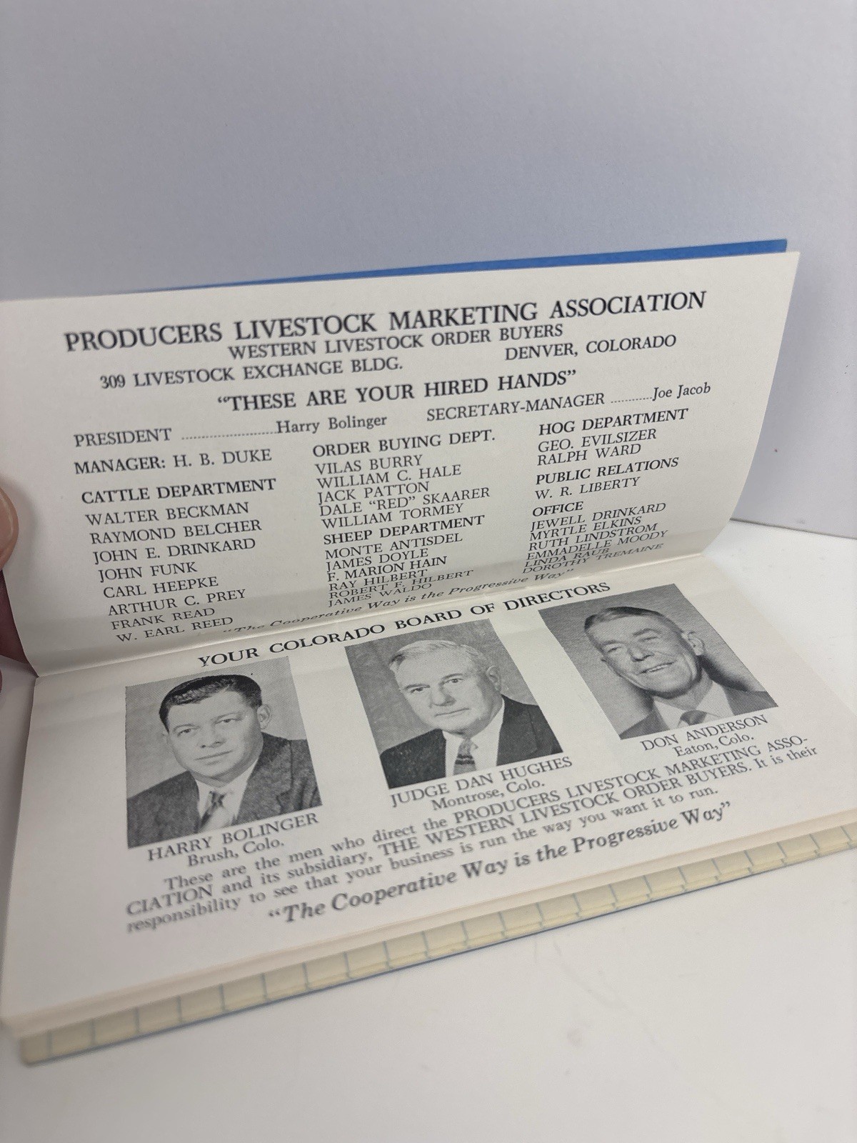 Vintage Denver Stock Yards Livestock PALM Booklet Notepad Unused