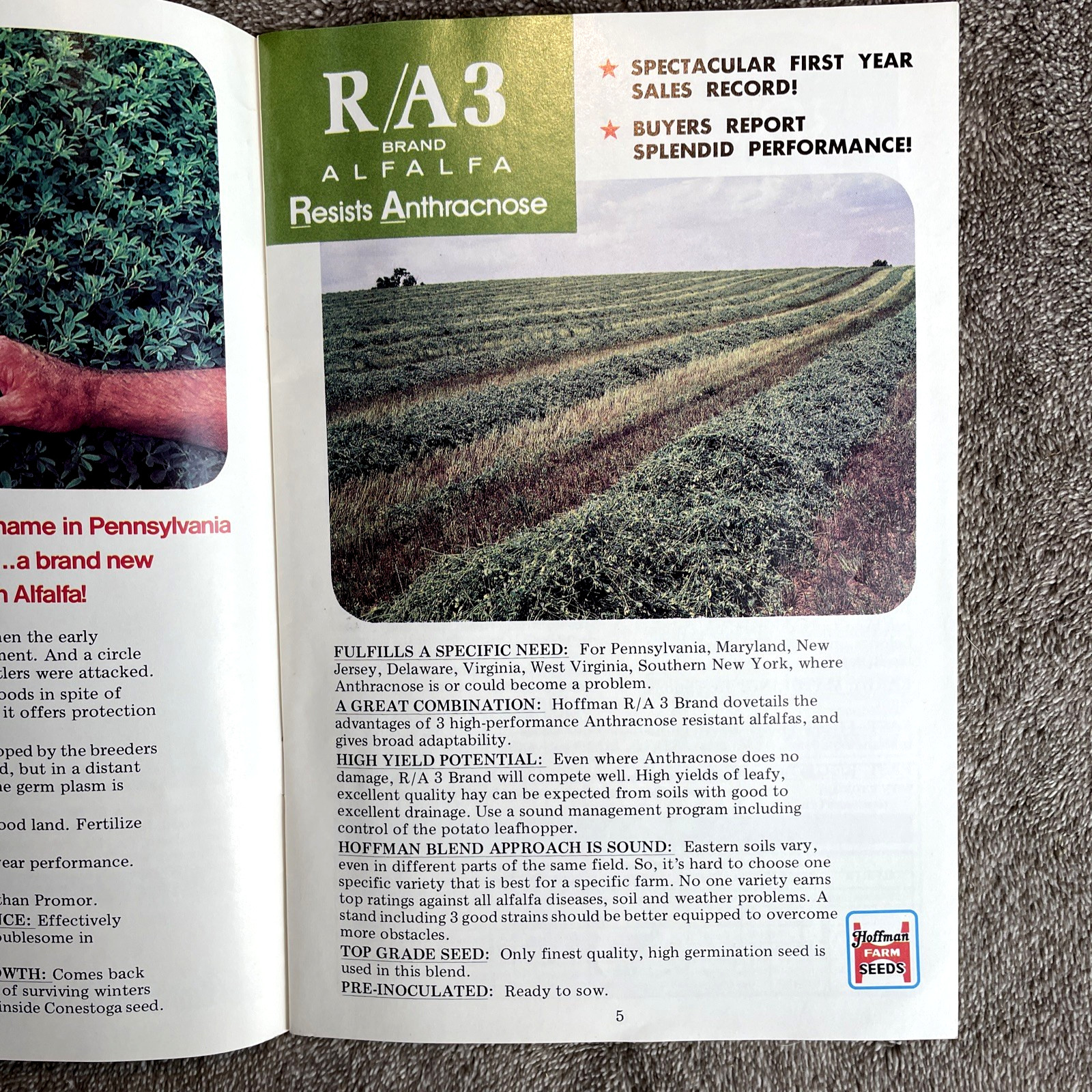 Hoffman Seed Book For 1977 Brochure with Receipt Inside- Landisville PA-Ephemera