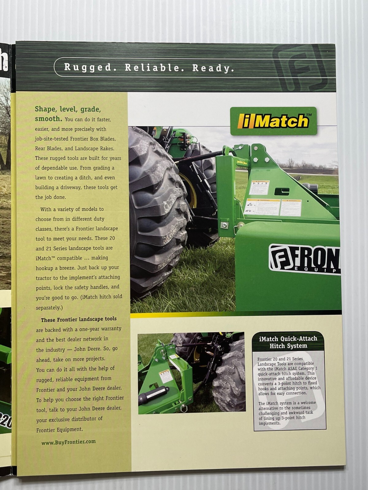 Frontier Equipment 20 & 21 Series Landscape Tools Sales Brochure *Original 2011*