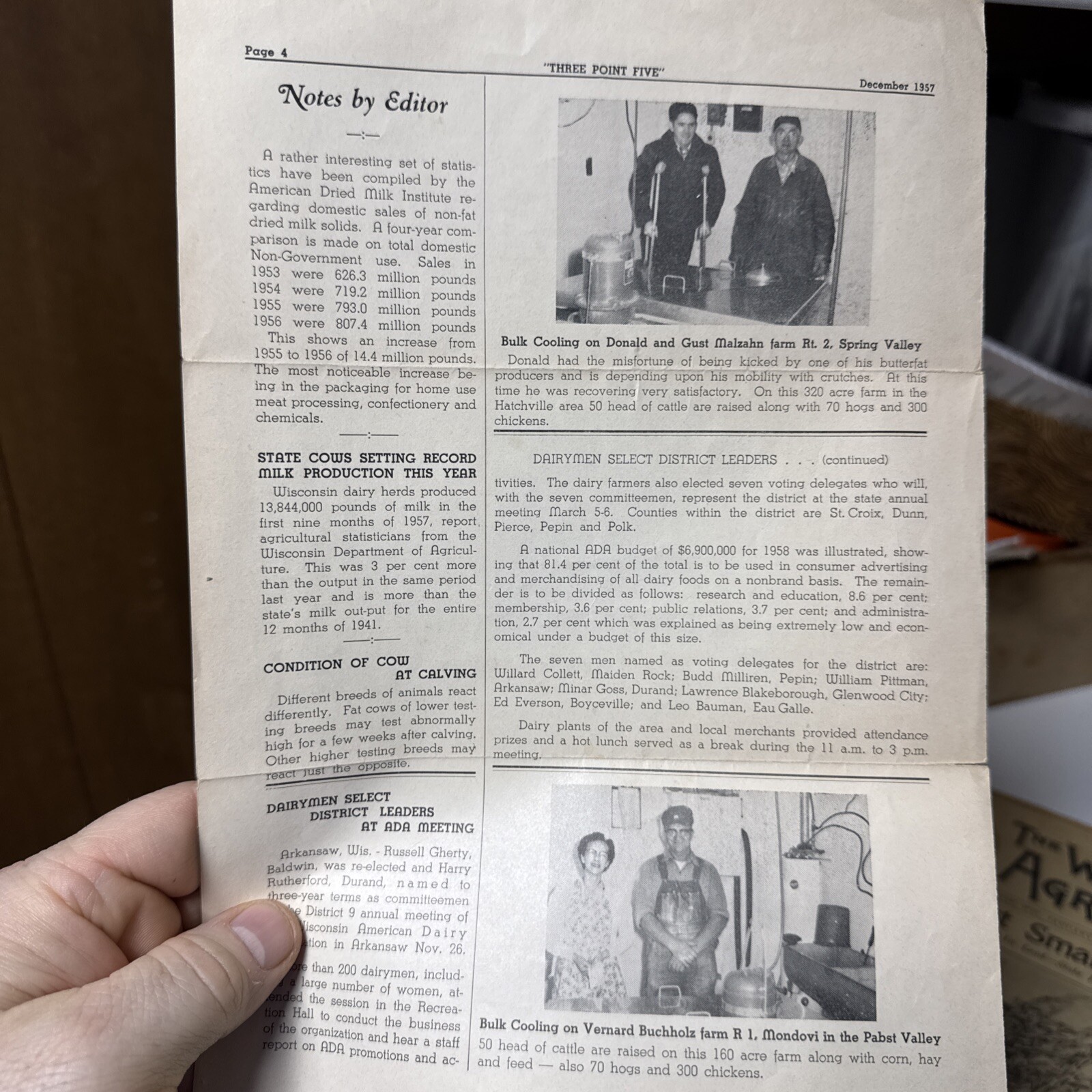 VTG 1957 3 Point Five WI Dairy CO-OP 3 Pamphlets Farming Agriculture Menomonie