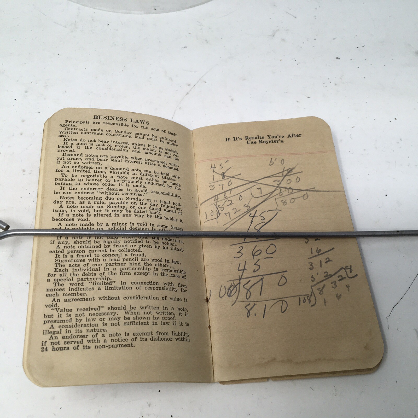 1940 F.S. Royster Guano Co. Fertilizer Advertising Pocket Memo Book Norfolk, VA