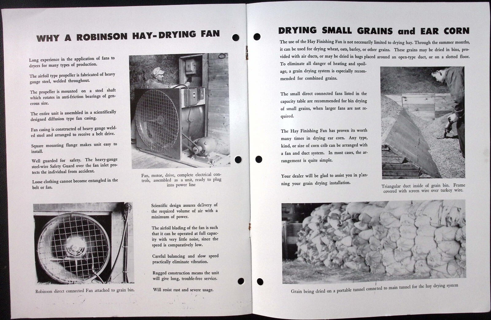 1950s Robinson Fans for Drying Farm Crops Brochure Robinson Ventilating