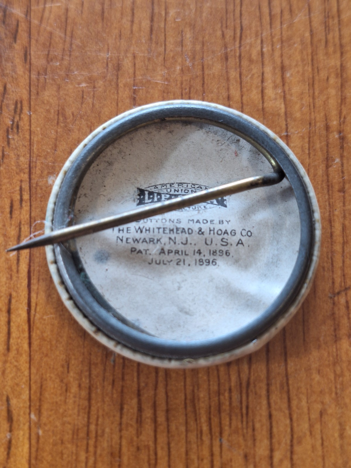 Rare Antique J.I. Case Pinback – Old Abe Eagle Globe Logo – Whitehead & Hoag